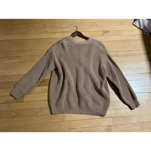 Quince Beige Cardigan Organic Cotton Sweater - Size Small - Picture 5 of 5